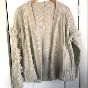 Madewell fringe knit cardigan sweater